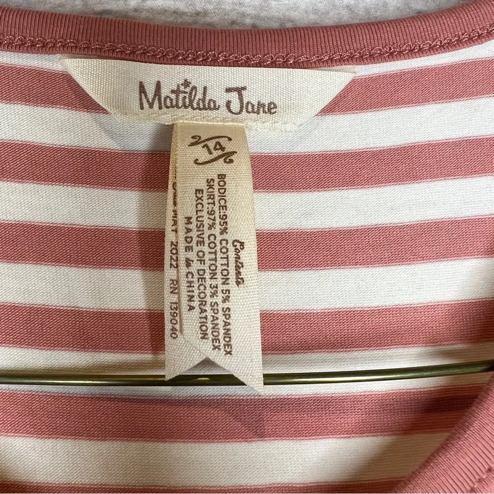 Matilda Jane Heart to Heart World of Wonder Tiered Dress Striped Pink Tank Top